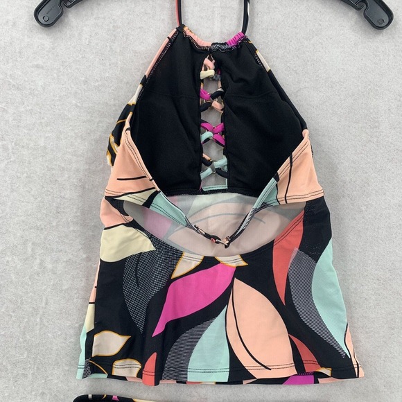 Hula Honey Jungle Boogie 2 Piece Swimsuit‎ High-Neck Halter Tankini Swim Set XS - Picture 8 of 10